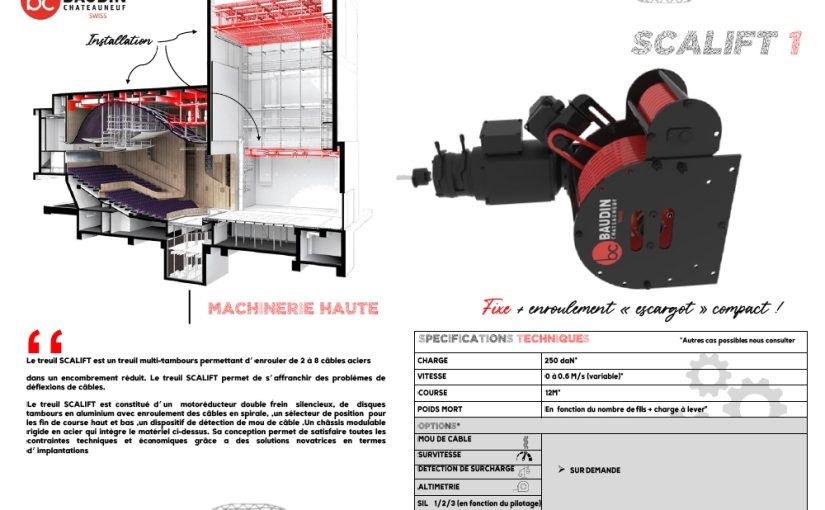 Scalift avec frein de secours sur le moteur